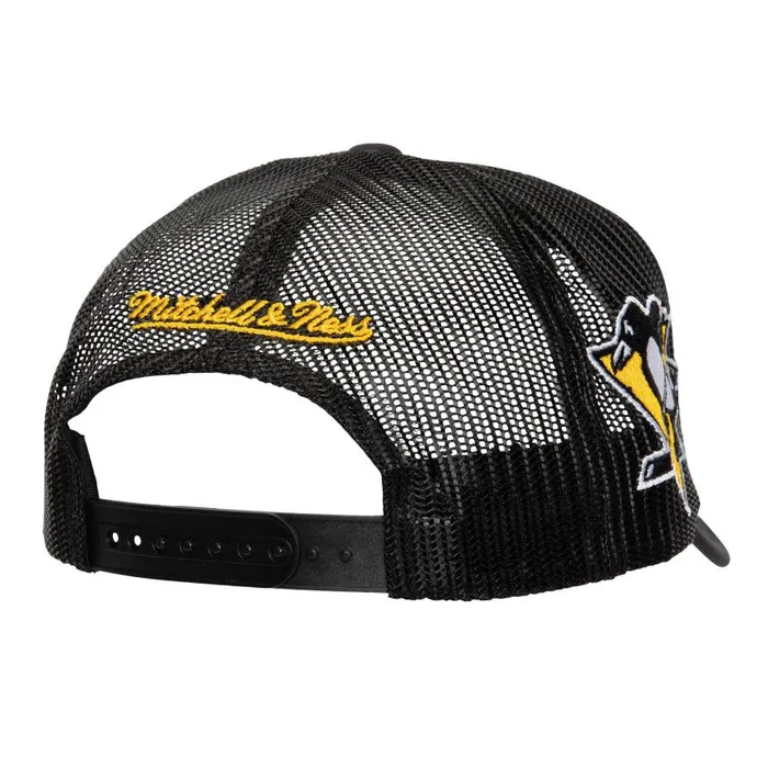 Mitchell and Ness Script Trucker Pittsburgh Penguins Men Hats and Headwear Mitchell and Ness Script Trucker Pittsburgh Penguins Men Hats and Headwear