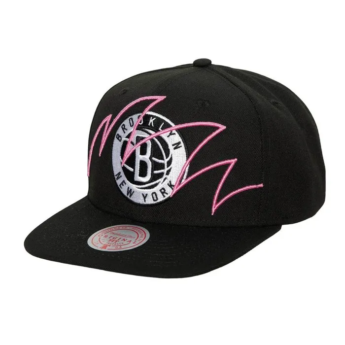 Mitchell and Ness Shark Bite Snapback Brooklyn Nets Men Hats and Headwear