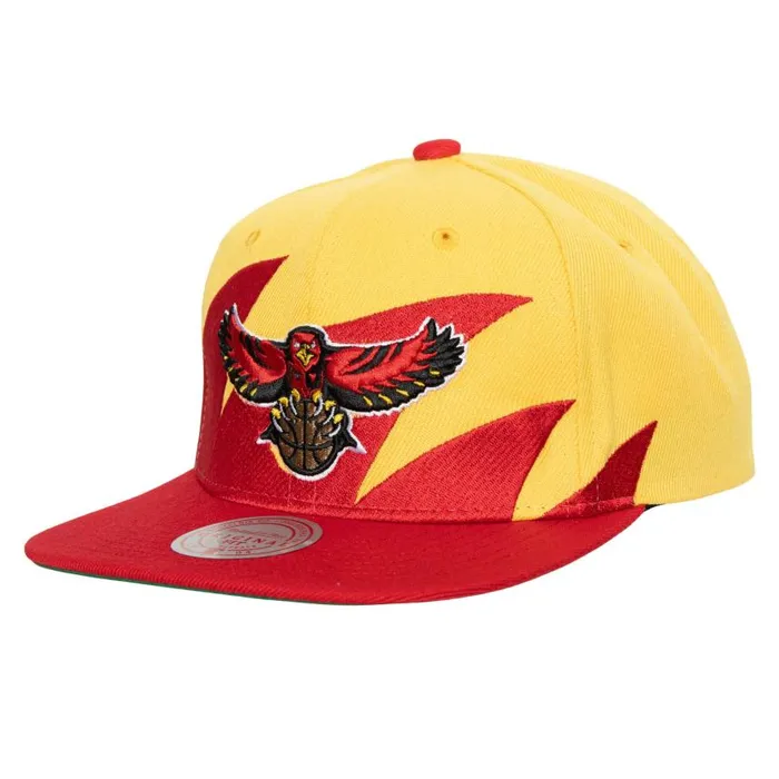 Mitchell and Ness Sharktooth Snapback HWC Atlanta Hawks Men Hats and Headwear Mitchell and Ness Sharktooth Snapback HWC Atlanta Hawks Men Hats and Headwear