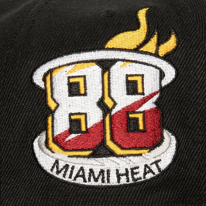 Mitchell and Ness Side Jam Snapback HWC Miami Heat Men Hats and Headwear Mitchell and Ness Side Jam Snapback HWC Miami Heat Men Hats and Headwear