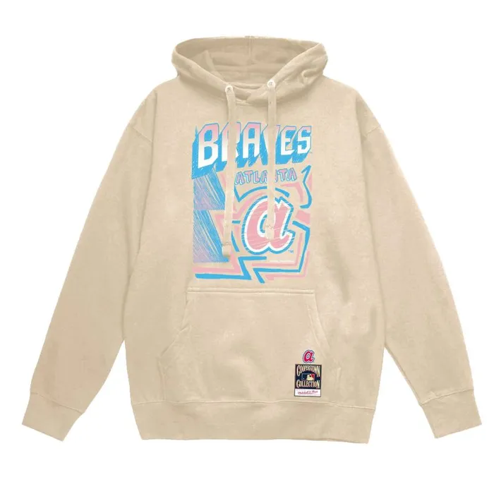 Mitchell and Ness Sidewalk Sketch Hoodie Atlanta Braves Men Hoodies and Sweatshirts Mitchell and Ness Sidewalk Sketch Hoodie Atlanta Braves Men Hoodies and Sweatshirts
