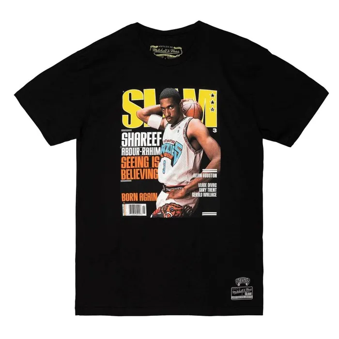 Mitchell and Ness Slam Cover Tee Vancouver Grizzlies 2000 Shareef AbdurRahim Men TShirts and Tops Mitchell and Ness Slam Cover Tee Vancouver Grizzlies 2000 Shareef AbdurRahim Men TShirts and Tops