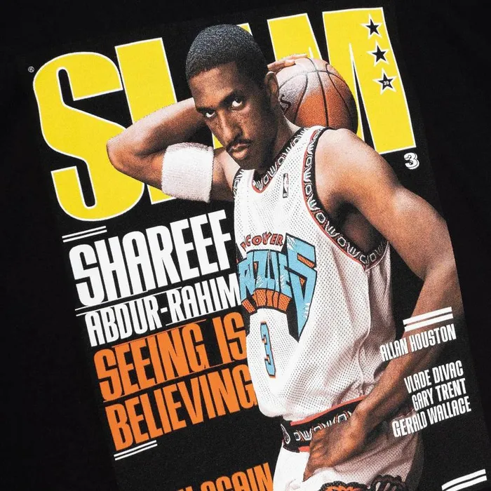 Mitchell and Ness Slam Cover Tee Vancouver Grizzlies 2000 Shareef AbdurRahim Men TShirts and Tops Mitchell and Ness Slam Cover Tee Vancouver Grizzlies 2000 Shareef AbdurRahim Men TShirts and Tops