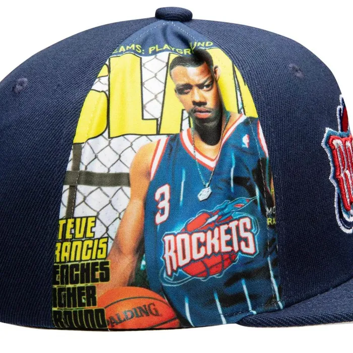 Mitchell and Ness Slam Side Cropped Snapback HWC Houston Rockets Steve Francis Men Hats and Headwear Mitchell and Ness Slam Side Cropped Snapback HWC Houston Rockets Steve Francis Men Hats and Headwear