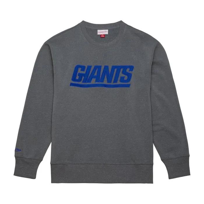 Mitchell and Ness Snow Washed Fleece Crew New York Giants Men Hoodies and Sweatshirts Mitchell and Ness Snow Washed Fleece Crew New York Giants Men Hoodies and Sweatshirts