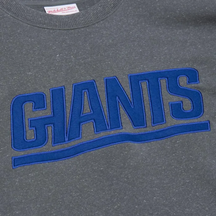 Mitchell and Ness Snow Washed Fleece Crew New York Giants Men Hoodies and Sweatshirts Mitchell and Ness Snow Washed Fleece Crew New York Giants Men Hoodies and Sweatshirts