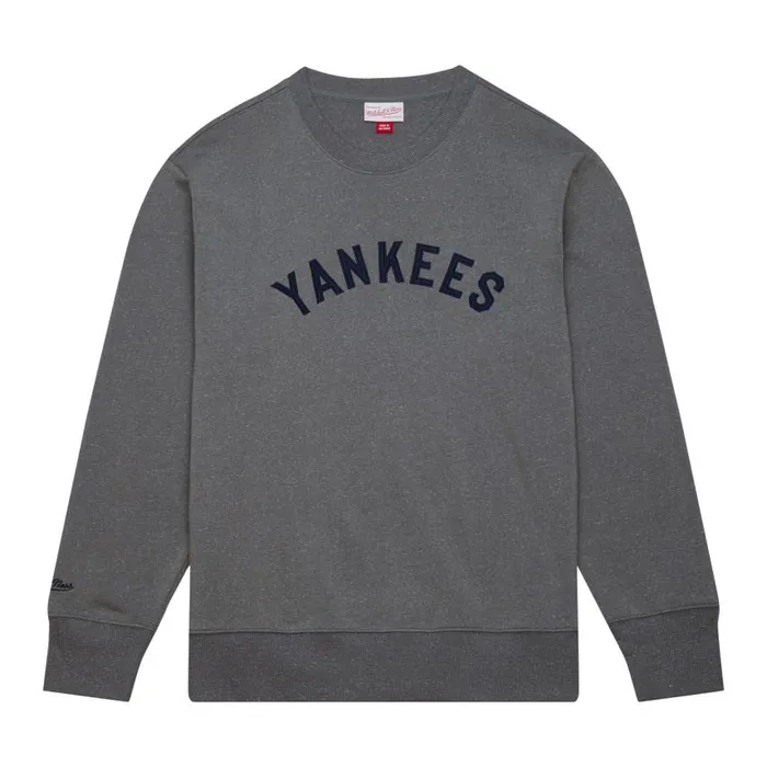 Mitchell and Ness Snow Washed Fleece Crew New York Yankees Men Hoodies and Sweatshirts Mitchell and Ness Snow Washed Fleece Crew New York Yankees Men Hoodies and Sweatshirts