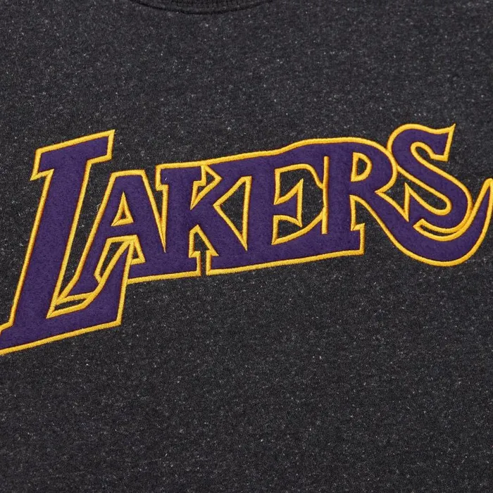 Mitchell and Ness Snow Washed Fleece Crew Vintage Logo Los Angeles Lakers Men Hoodies and Sweatshirts Mitchell and Ness Snow Washed Fleece Crew Vintage Logo Los Angeles Lakers Men Hoodies and Sweatshirts