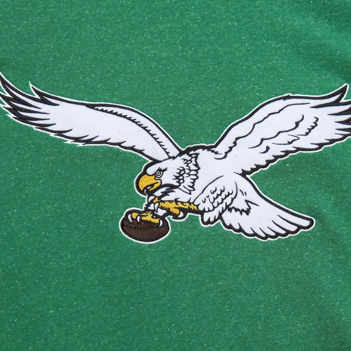 Mitchell and Ness Snow Washed Fleece Crew Vintage Logo Philadelphia Eagles Men Hoodies and Sweatshirts