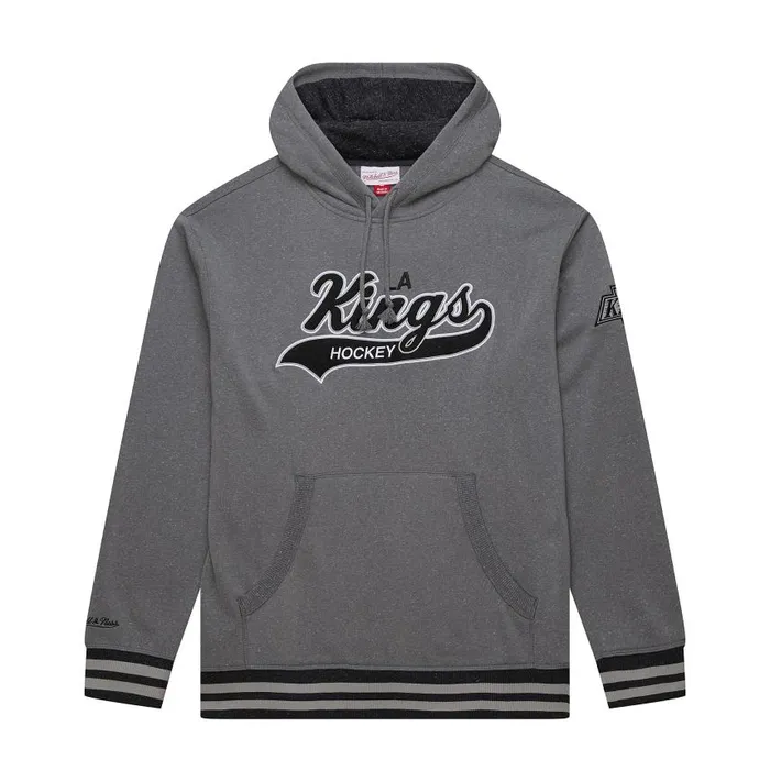 Mitchell and Ness Snow Washed Fleece Hoodie Vintage Logo Los Angeles Kings Men Hoodies and Sweatshirts