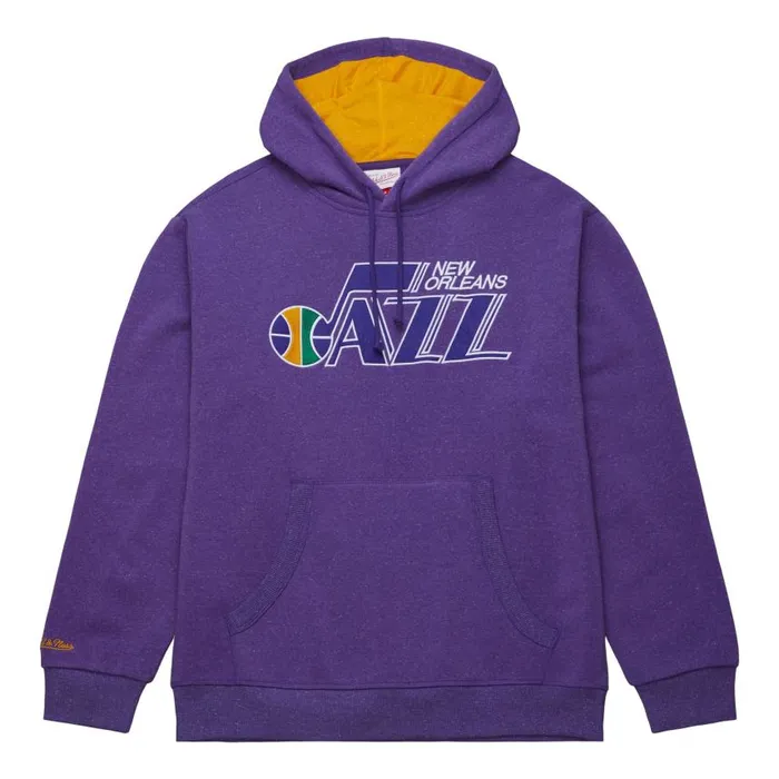 Mitchell and Ness Snow Washed Fleece Hoodie Vintage Logo New Orleans Jazz Men Hoodies and Sweatshirts Mitchell and Ness Snow Washed Fleece Hoodie Vintage Logo New Orleans Jazz Men Hoodies and Sweatshirts