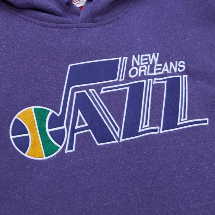 Mitchell and Ness Snow Washed Fleece Hoodie Vintage Logo New Orleans Jazz Men Hoodies and Sweatshirts Mitchell and Ness Snow Washed Fleece Hoodie Vintage Logo New Orleans Jazz Men Hoodies and Sweatshirts