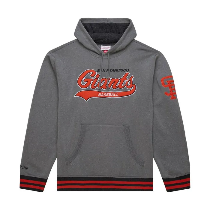 Mitchell and Ness Snow Washed Fleece Hoodie Vintage Logo San Francisco Giants Men Hoodies and Sweatshirts