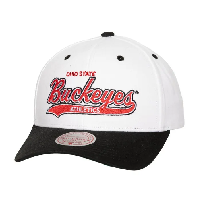 Mitchell and Ness Tail Sweep Pro Snapback Ohio State Men Hats and Headwear