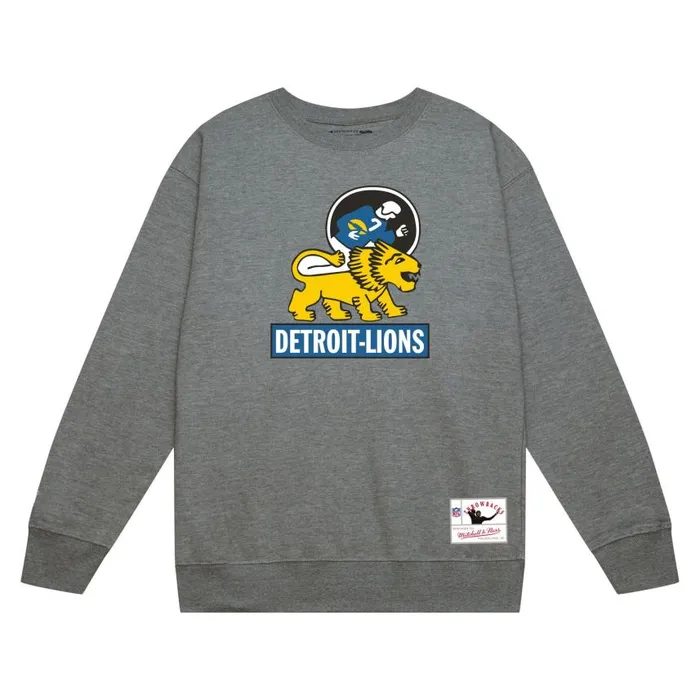 Mitchell and Ness Team Basic 2 Crew Detroit Lions Men Hoodies and Sweatshirts