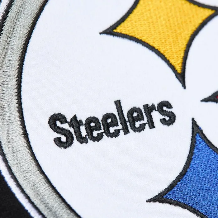 Mitchell and Ness Team First Satin Fleece Crew Pittsburgh Steelers Men Hoodies and Sweatshirts
