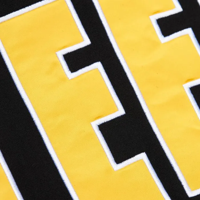 Mitchell and Ness Team First Satin Fleece Crew Pittsburgh Steelers Men Hoodies and Sweatshirts