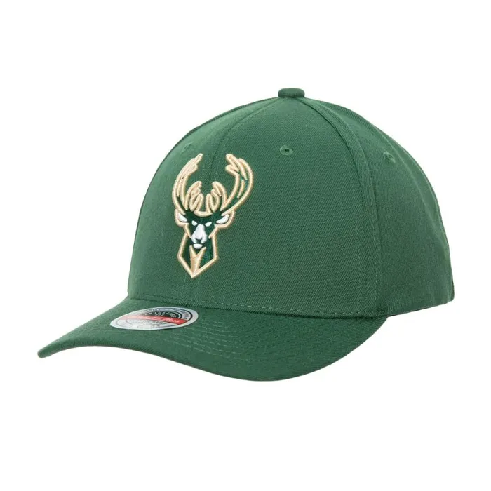 Mitchell and Ness Team Ground 20 Stretch Snapback Milwaukee Bucks Men Hats and Headwear