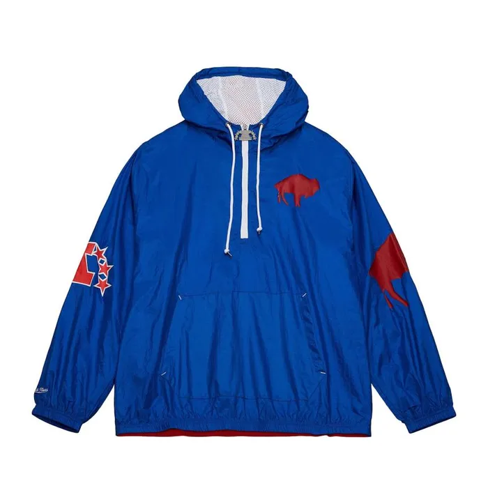 Mitchell and Ness Team OG 20 Anorak Windbreaker Buffalo Bills Men Jackets and Outerwear