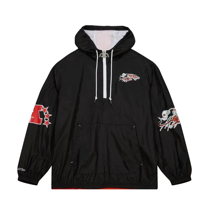Mitchell and Ness Team OG 20 Anorak Windbreaker Cincinnati Bengals Men Jackets and Outerwear