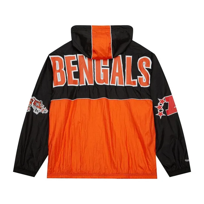 Mitchell and Ness Team OG 20 Anorak Windbreaker Cincinnati Bengals Men Jackets and Outerwear Mitchell and Ness Team OG 20 Anorak Windbreaker Cincinnati Bengals Men Jackets and Outerwear
