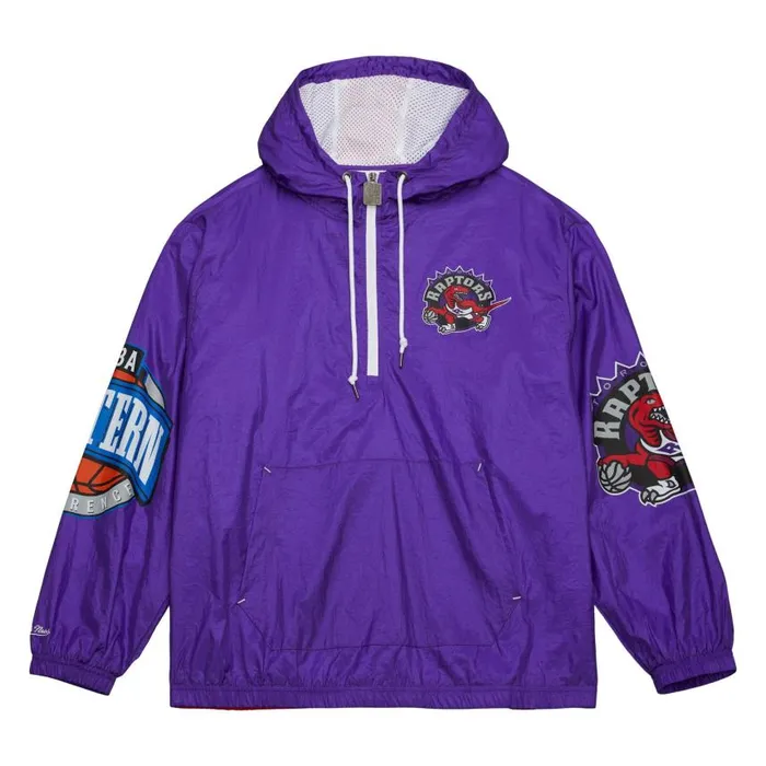 Mitchell and Ness Team OG 20 Anorak Windbreaker Toronto Raptors Men Jackets and Outerwear