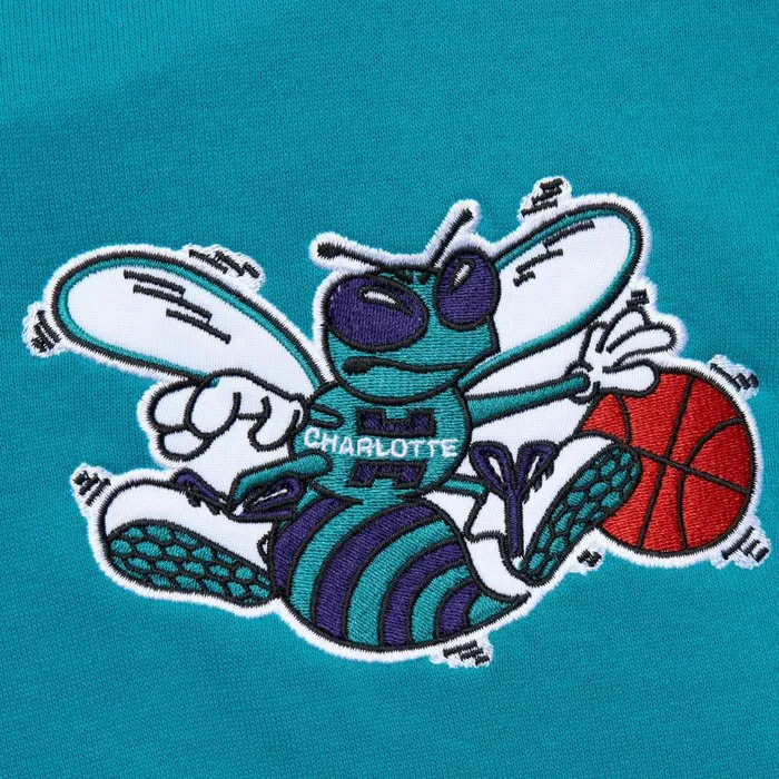 Mitchell and Ness Team OG 20 Fleece Hoodie Vintage Logo Charlotte Hornets Men Hoodies and Sweatshirts