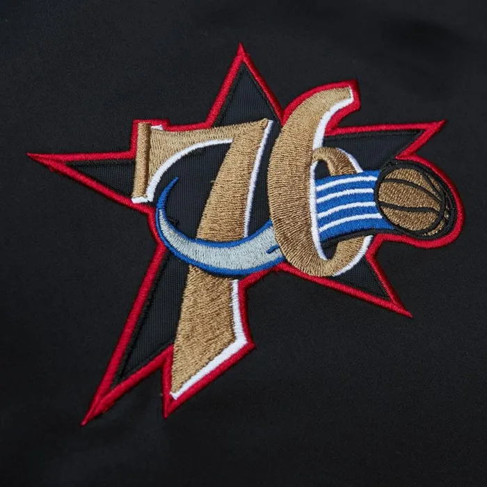 Mitchell and Ness Team OG 20 Lightweight Satin Jacket Philadelphia 76ers Men Jackets and Outerwear Mitchell and Ness Team OG 20 Lightweight Satin Jacket Philadelphia 76ers Men Jackets and Outerwear