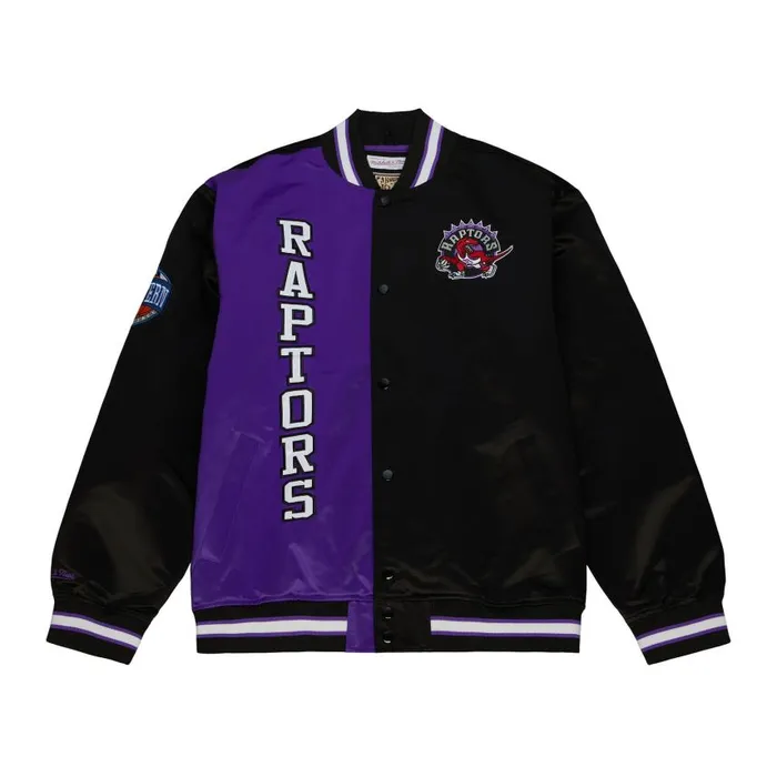 Mitchell and Ness Team OG 20 Lightweight Satin Jacket Toronto Raptors Men Jackets and Outerwear