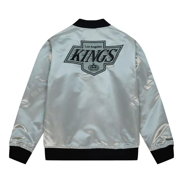 Mitchell and Ness Team OG 20 Lightweight Satin Jacket Vintage Logo Los Angeles Kings Men Jackets and Outerwear Mitchell and Ness Team OG 20 Lightweight Satin Jacket Vintage Logo Los Angeles Kings Men Jackets and Outerwear