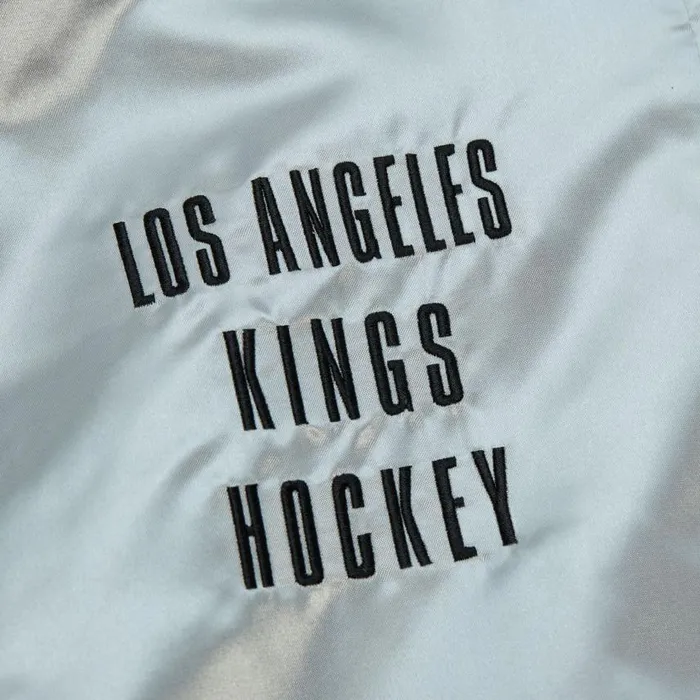 Mitchell and Ness Team OG 20 Lightweight Satin Jacket Vintage Logo Los Angeles Kings Men Jackets and Outerwear Mitchell and Ness Team OG 20 Lightweight Satin Jacket Vintage Logo Los Angeles Kings Men Jackets and Outerwear