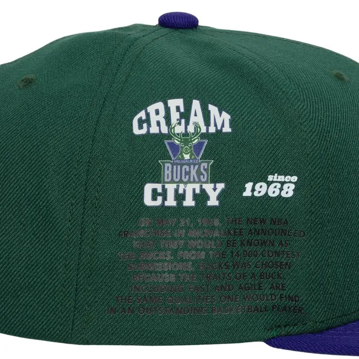 Mitchell and Ness Team Origins Snapback HWC Milwaukee Bucks Men Hats and Headwear Mitchell and Ness Team Origins Snapback HWC Milwaukee Bucks Men Hats and Headwear