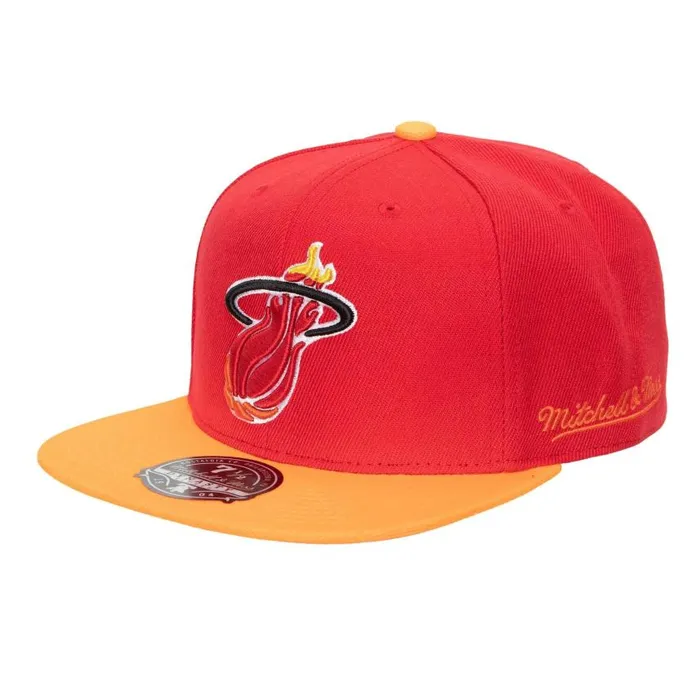 Mitchell and Ness Team Side Fitted HWC Miami Heat Men Hats and Headwear