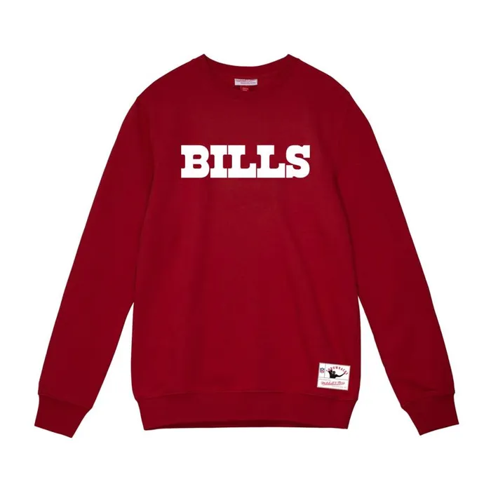 Mitchell and Ness Team Wordmark 1 Crew Buffalo Bills Men Hoodies and Sweatshirts Mitchell and Ness Team Wordmark 1 Crew Buffalo Bills Men Hoodies and Sweatshirts