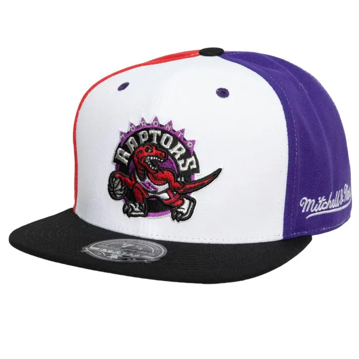 Mitchell and Ness Tri Cycle Fitted Hat Toronto Raptors Men Hats and Headwear