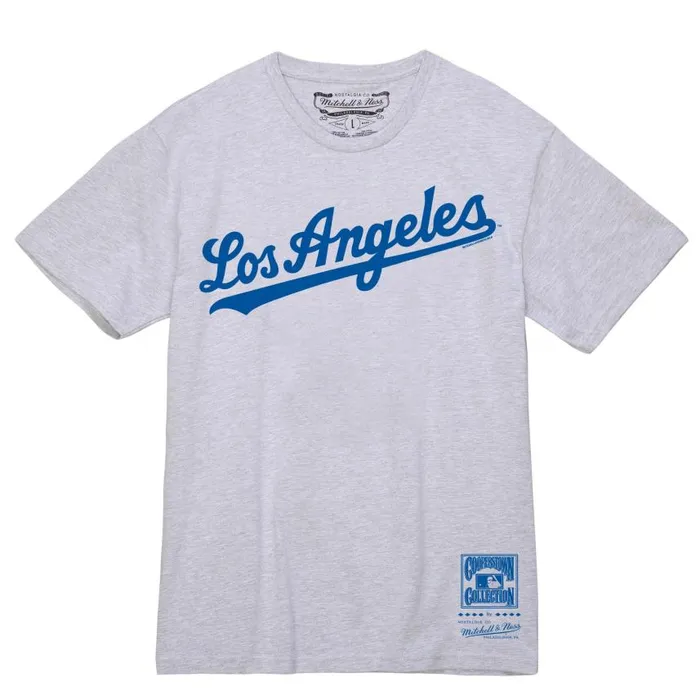 Mitchell and Ness Wordmark 2 Tee Los Angeles Dodgers Men TShirts and Tops