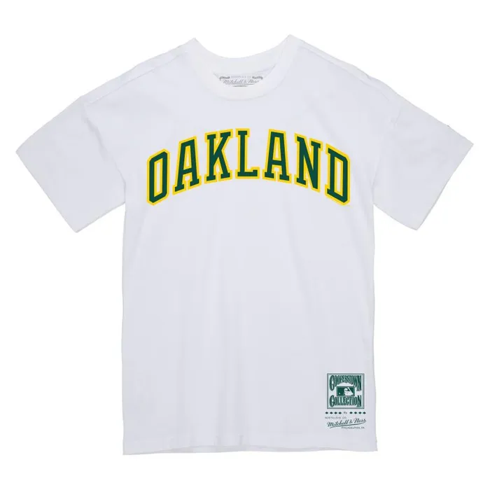 Mitchell and Ness Wordmark 2 Tee Oakland Athletics Men TShirts and Tops