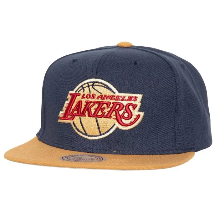 Mitchell and Ness Work It Snapback Los Angeles Lakers Men Hats and Headwear