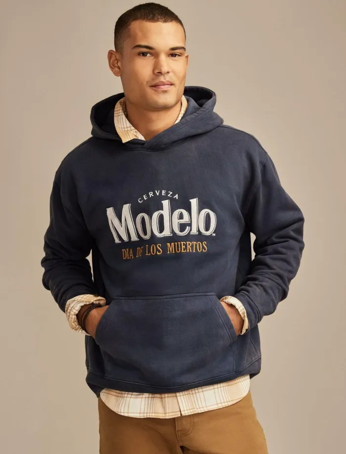 Modelo Hoodie Dress Blues Men Lucky Brand Graphic Tees