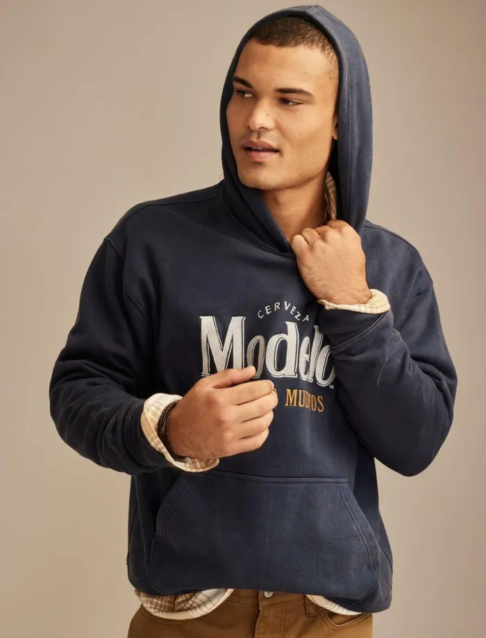 Modelo Hoodie Dress Blues Men Lucky Brand Graphic Tees