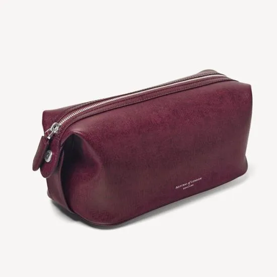 Mount Street Washbag Burgundy Saffiano Men Aspinal Of London Wash Bags
