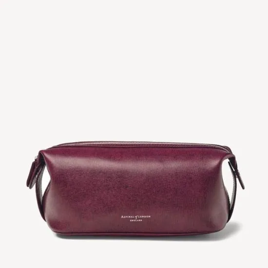 Mount Street Washbag Burgundy Saffiano Men Aspinal Of London Wash Bags