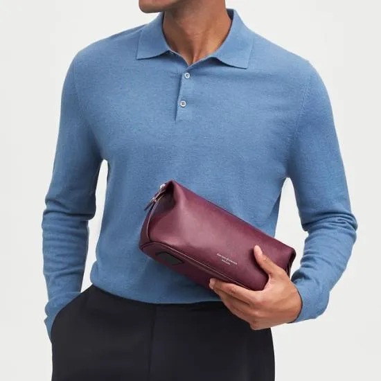 Mount Street Washbag Burgundy Saffiano Men Aspinal Of London Wash Bags