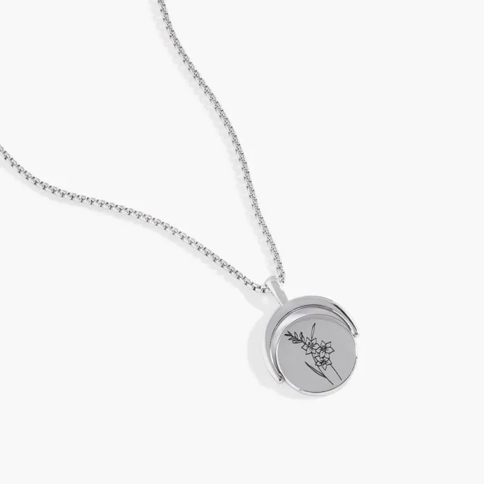 Necklaces Women Alex And Ani August Birthstone And Flower Flip Charm Necklace Stainless Steel Gold