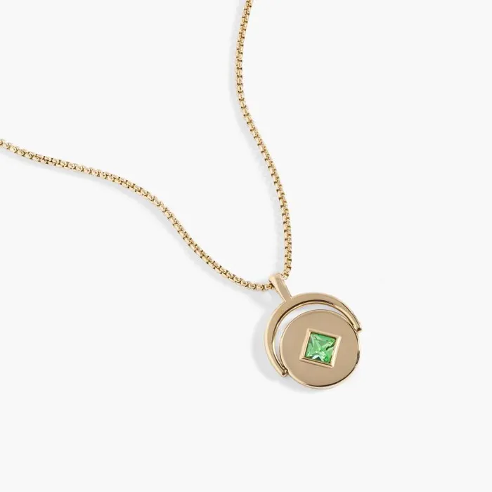 Necklaces Women Alex And Ani August Birthstone And Flower Flip Charm Necklace Stainless Steel Gold