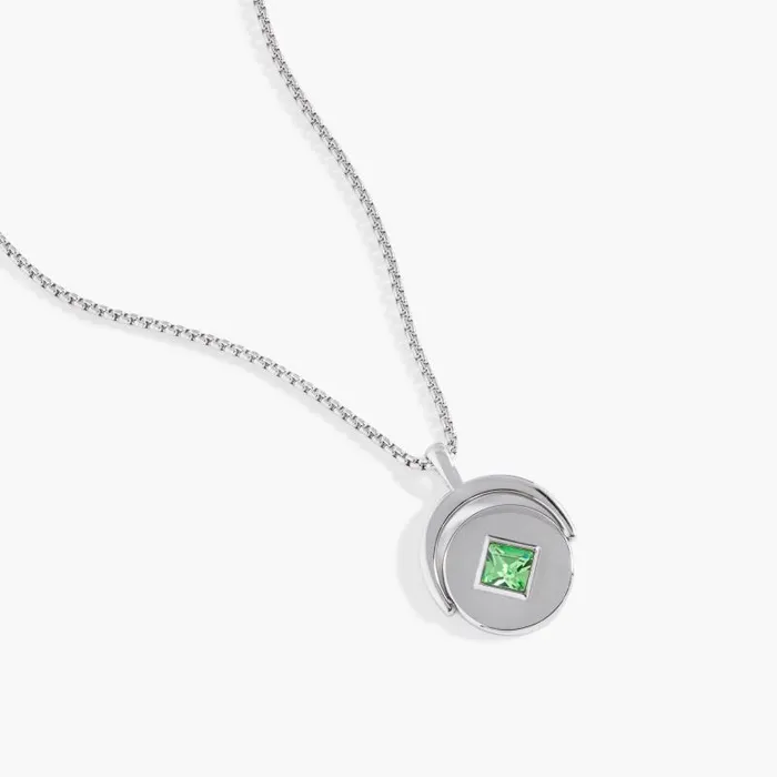 Necklaces Women Alex And Ani August Birthstone And Flower Flip Charm Necklace Stainless Steel Gold