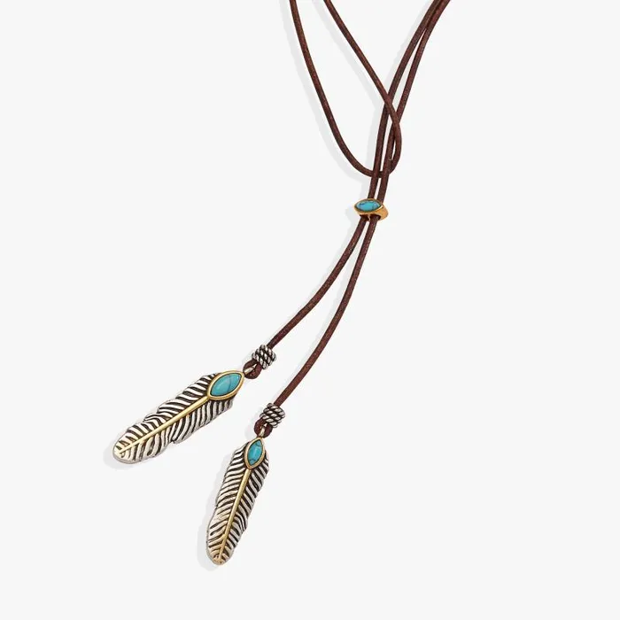 Necklaces Women Alex And Ani Untamed Turquoise Lariat Necklace Two Tone
