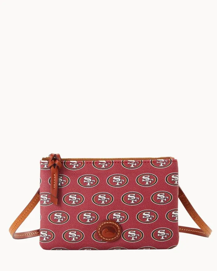 NFL 49ERS Top Zip Crossbody 49ers Women Dooney and Bourke Crossbodies
