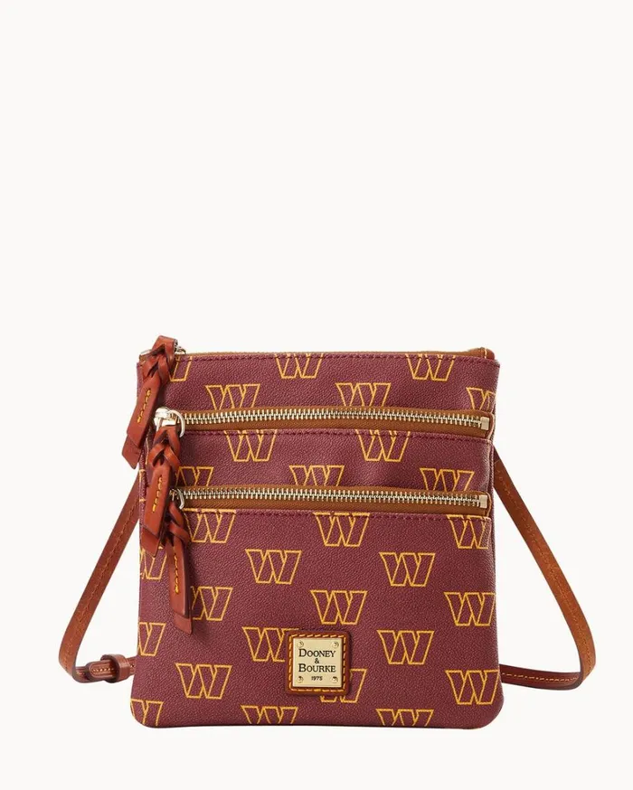 NFL Commanders North South Triple Zip Crossbody Commanders Women Dooney and Bourke Crossbodies NFL Commanders North South Triple Zip Crossbody Commanders Women Dooney and Bourke Crossbodies