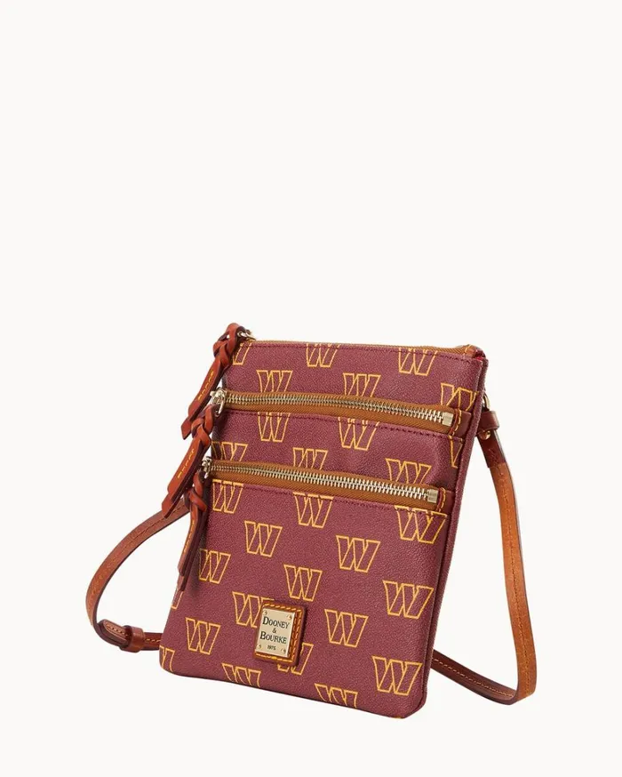 NFL Commanders North South Triple Zip Crossbody Commanders Women Dooney and Bourke Crossbodies NFL Commanders North South Triple Zip Crossbody Commanders Women Dooney and Bourke Crossbodies